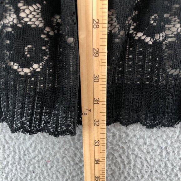 Free People Dress Women 2 Black Mini Fit & Flare Pleated Lace Overlay Sleeveless - Picture 9 of 10